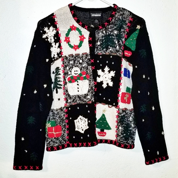Ugly Christmas Sweater Sweaters - Vintage Studio Designer Originals Ugly Christmas Sweater
